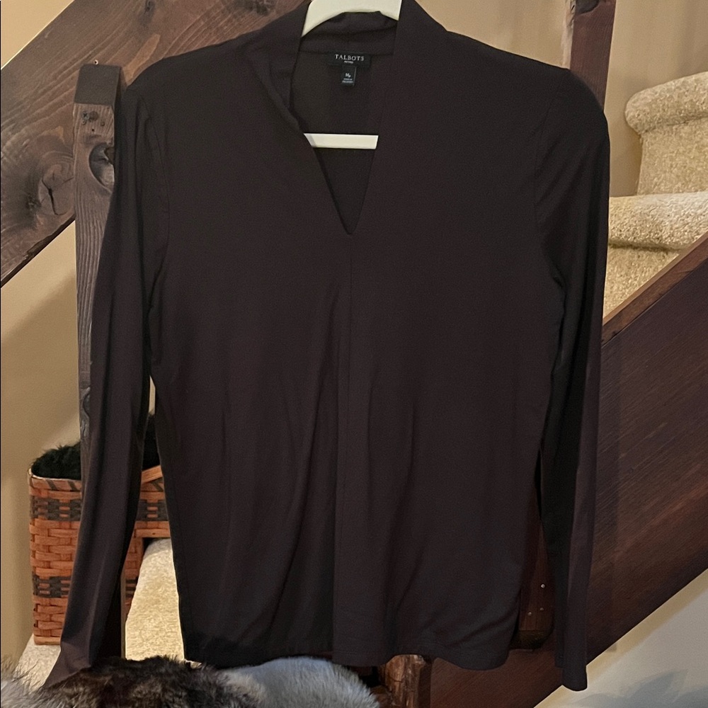 Talbots Mp Women's Dark Brown Long Sleeve Top